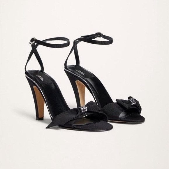 Marc Jacobs Shoes - Marc Jacobs Runaway Crystal-bow Grosgrain Sandals In Black​​​